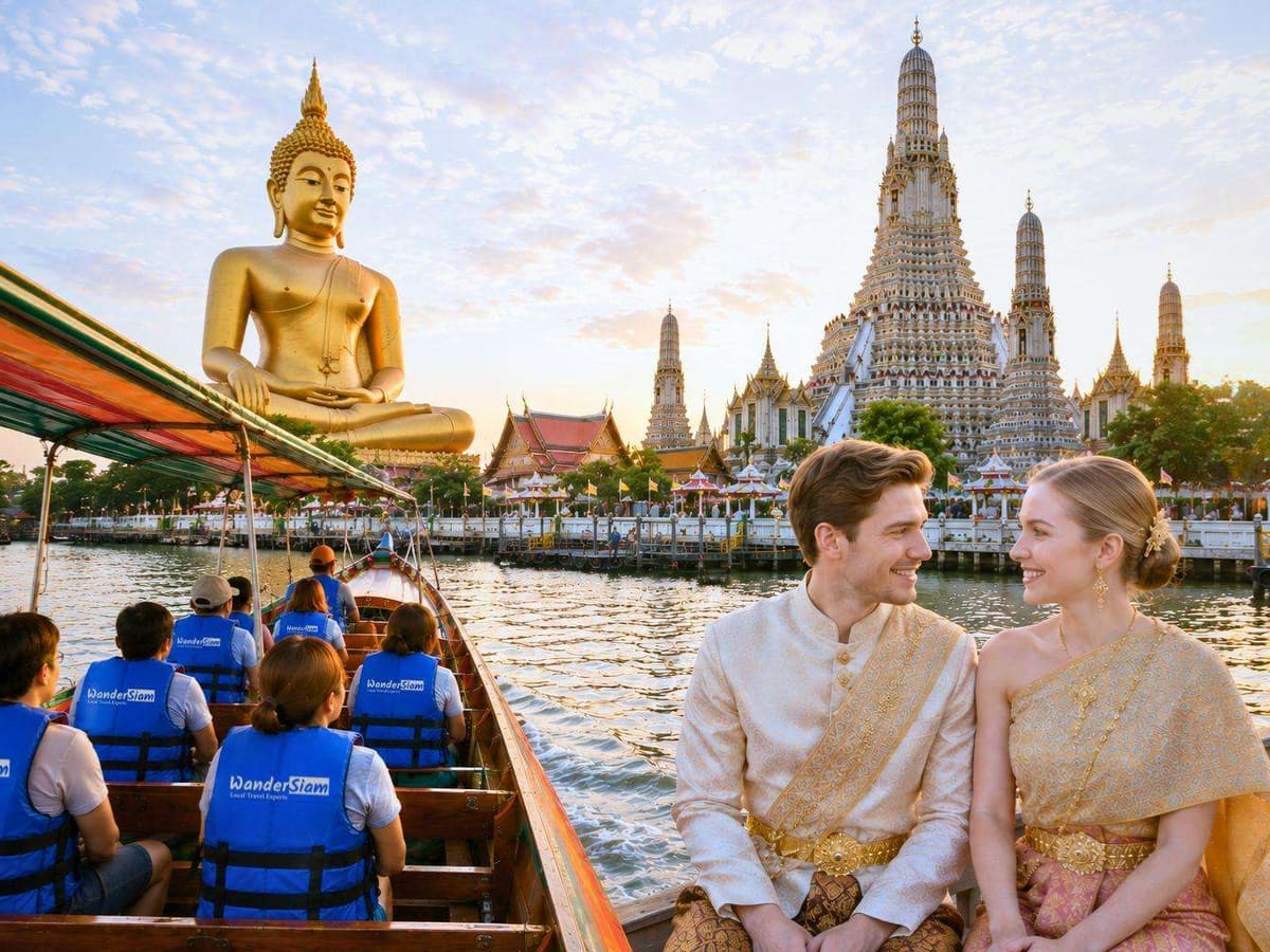 Thai Costume Experience at Wat Arun & Canal Tour